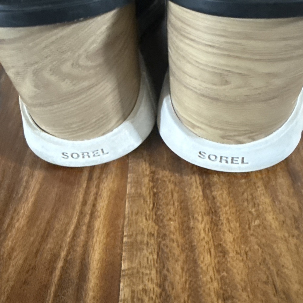 Sorel Black Joanie Wedge Sandals | Women's Leather Slingback 7.5 Fast Shipping - Picture 8 of 12